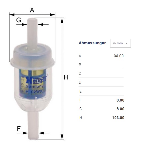 Filtr paliva BOBCAT 442, CATERPILLAR série 300/ CB,  CLAAS, TEREX , SCHAEFF, WACKER NEUSON