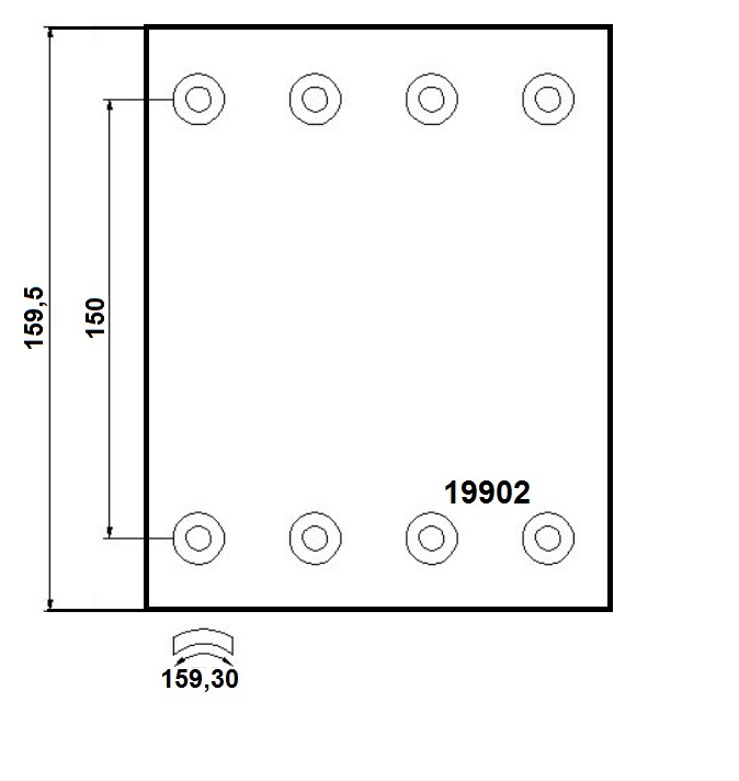 Obložení brzdové 19902.0 Fomar200x360 BPW KH/KR - SN3620 