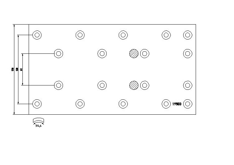 Obložení brzdové 19503.1 Fomar 170x362 DAF 55, IVECO E.Cargo