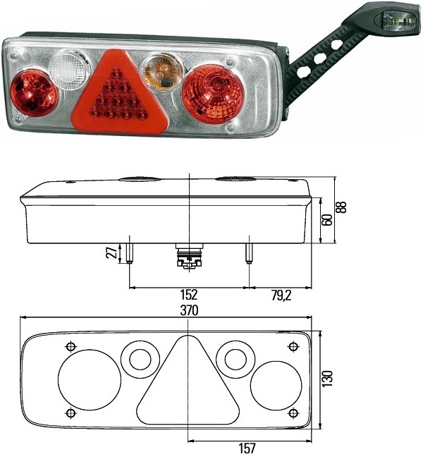 Svítilna zadní 7-dílná 130x370 s pozičkou P KÖGEL