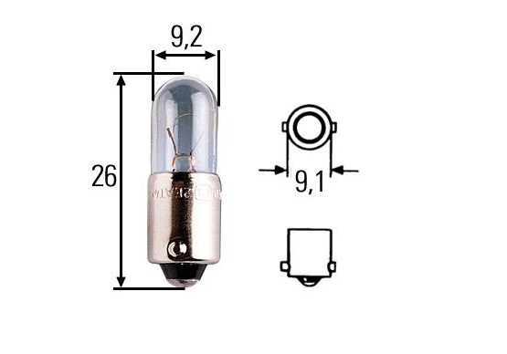 Žárovka 24V 4W Ba9s T4W Heavy Duty HELLA