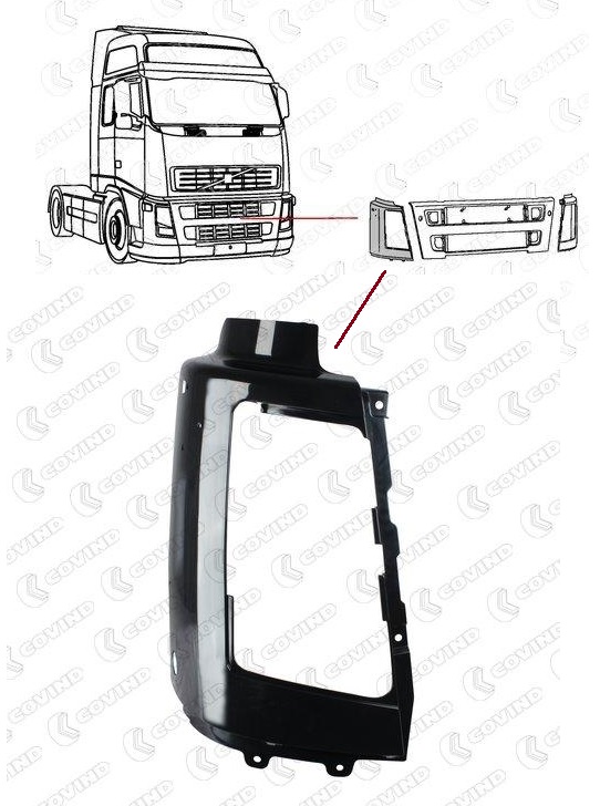 Kryt světlometu P VOLVO FH12 od 09.2001, FH16 od 01.2003, FH od 09.2005