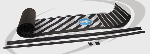 Zástěrka pryžová 2400x340 sdružená bez nápisu, s lištami