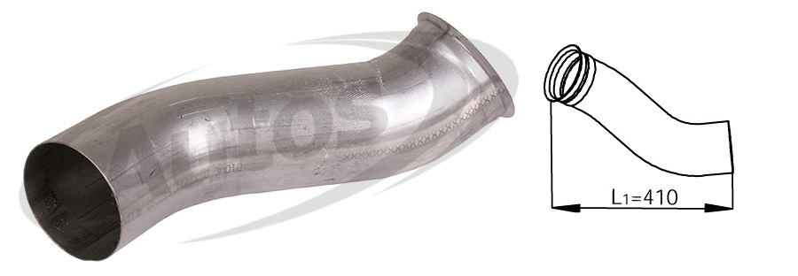 Trubka výfuku přední VOLVO FH12, FM-FM od 2005, RVI Magnum DXi12 - verze LOW COST