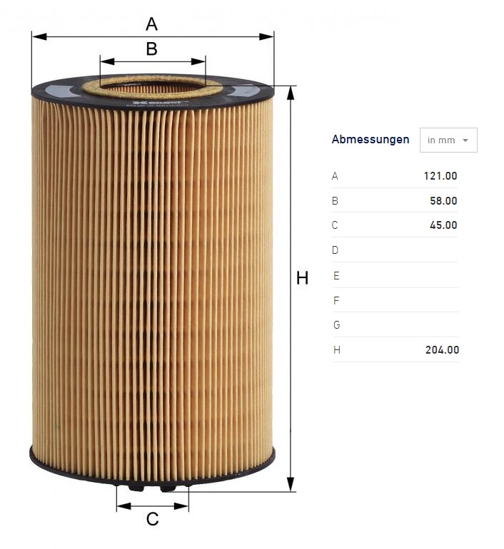 Filtr oleje MAN TGA,TGS,TGX, NEOPLAN Lion´s City, Centroliner D2066LF01-D3876LF02