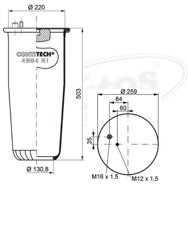 Vlnovec pérování 4884N1P01 bez zvonu ZN MAN TGA,TGM,TGS, TGX, 