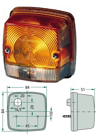 Svítilna poziční 2-dílná L/P zemní stroje, traktory