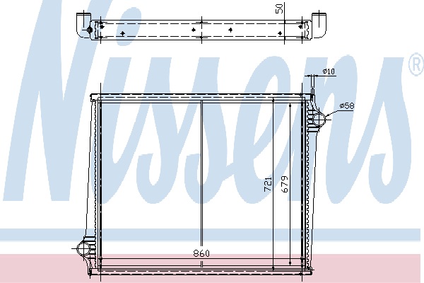 Chladič vody 860x686x42 s rámem SCANIA 94 C/D/G/L, T94 do 2004