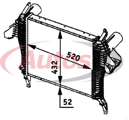 Chladič vzduchu 520x432x52 Intercooler IVECO E.Cargo motor Tector 