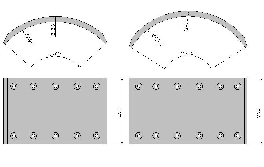 Obložení brzdové 17900 Fomar 146,5x325 DAF,MAN PERROT