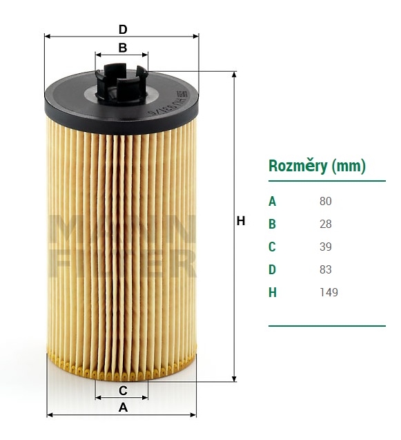 Filtr oleje MERCEDES Atego, LK, Unimog, Vario, FAUN, KAESSBOHRER, OPTARE, TERBERG