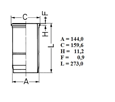 Vložka válce 131mm s kroužky RVI Magnum DXi12, VOLVO FM12,FH12 D12C340/380/420