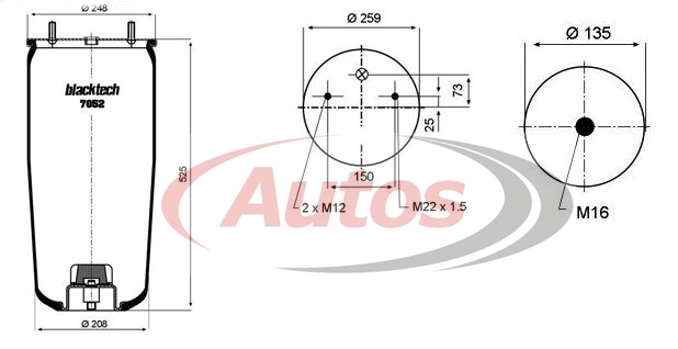 Vlnovec pérování BPW typ-30 bez zvonu MERCEDES 941