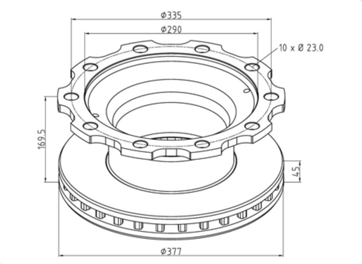 Kotouč brzdový 377x45x169 BPW SKH SB3745 Eco Plus