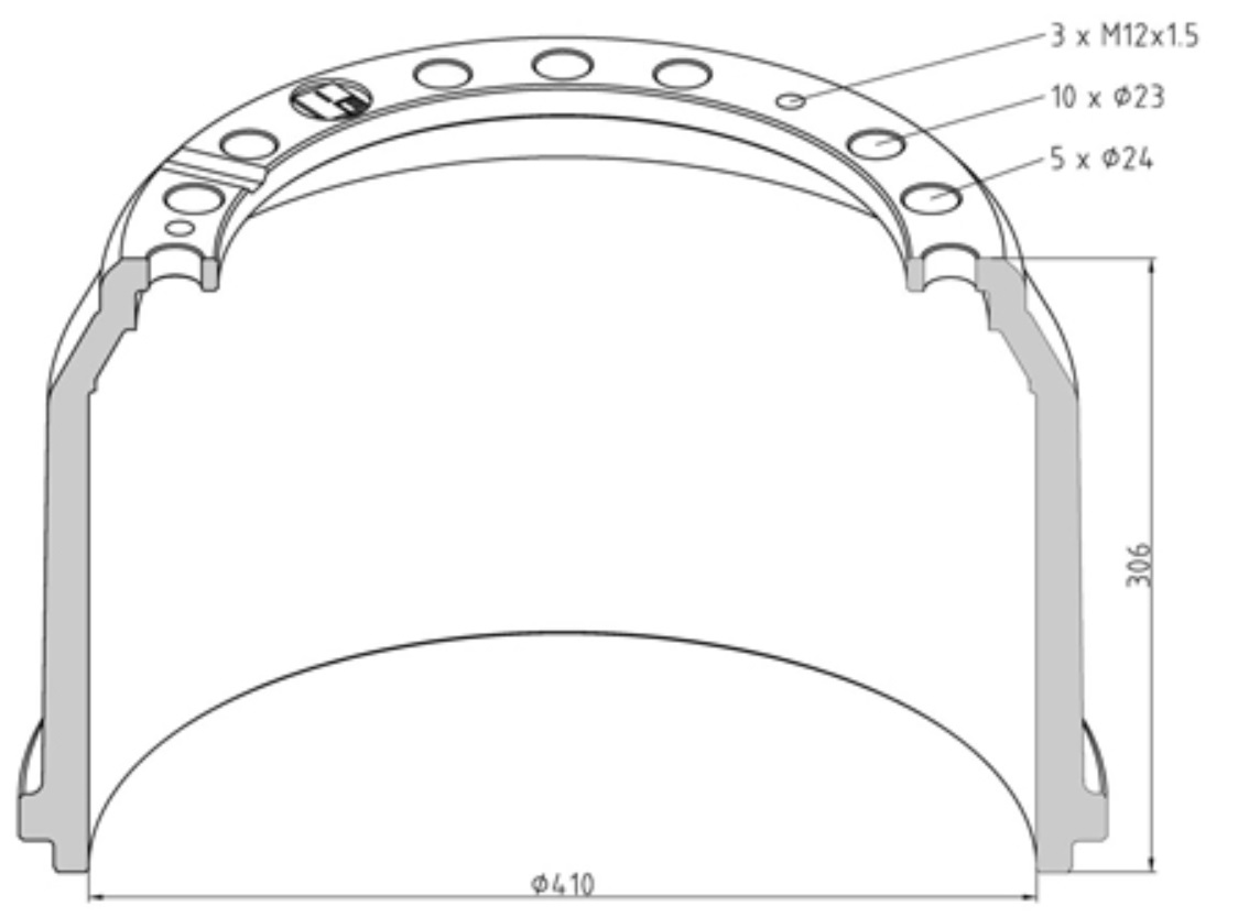 Buben brzdový 410x306 ZN MERCEDES Actros, Atego, Axor, MK, NG
