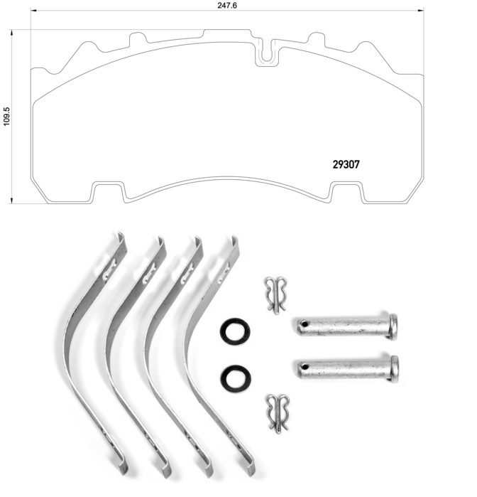 Deska brzdová 29167 Textar 247x109x30 BPW od 2003