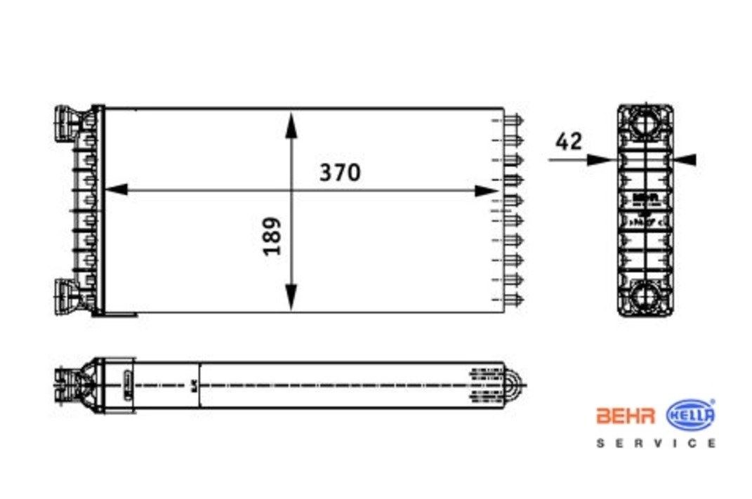Vložka topení 370x189x42 MAN TGL/TGM, TGA/TGS/TGX od 2005