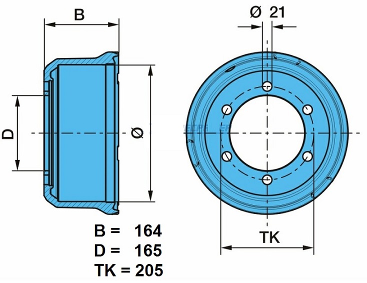 Buben brzdový 300x164 BPW typ-N 5,5T Eco Master 