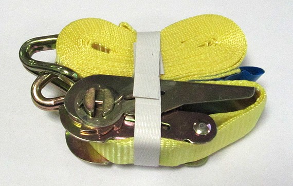 Pás upínací  popruh 500kg/25mm/ 4m - 2 háky, pro přepravníky osobních vozidel