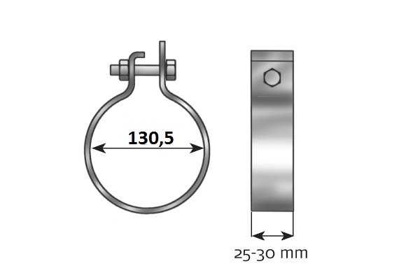 Objímka trubky výfuku 130,50mm MERCEDES Actros 1831/1835/1848/ >