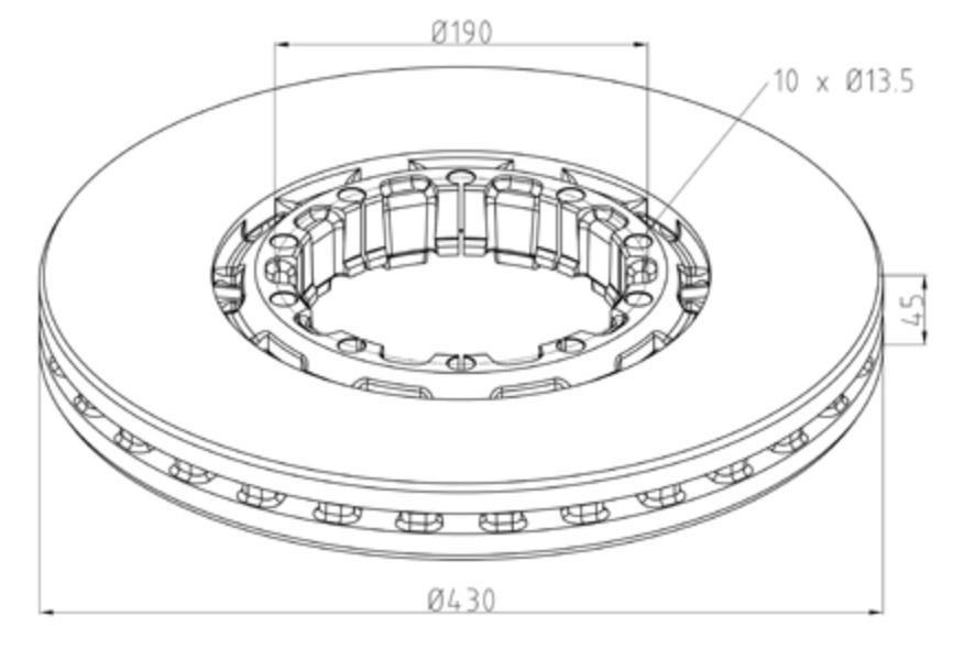 Kotouč brzdový 430x45x56 SAF SK RB 9022 INTEGRAL 22,5''