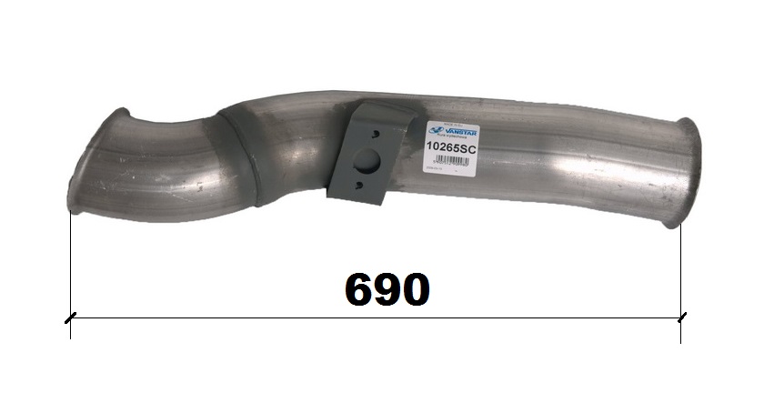 Trubka výfuku 690mm střední SCANIA 94,114,124,144,164