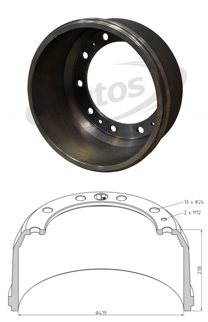 Buben brzdový 419x238 MERITOR, ROCKWELL, ROR-LM