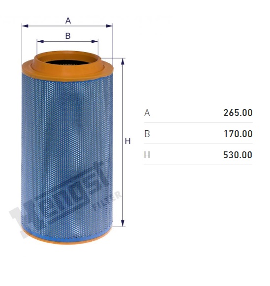 Filtr vzduchu E603L MERCEDES Actros MP2, Axor 2