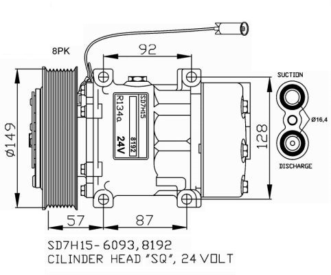 Kompresor klimatizace RVI Magnum DXi13, Kerax DXi11/13 od 2005, Premium 2 od 08.200