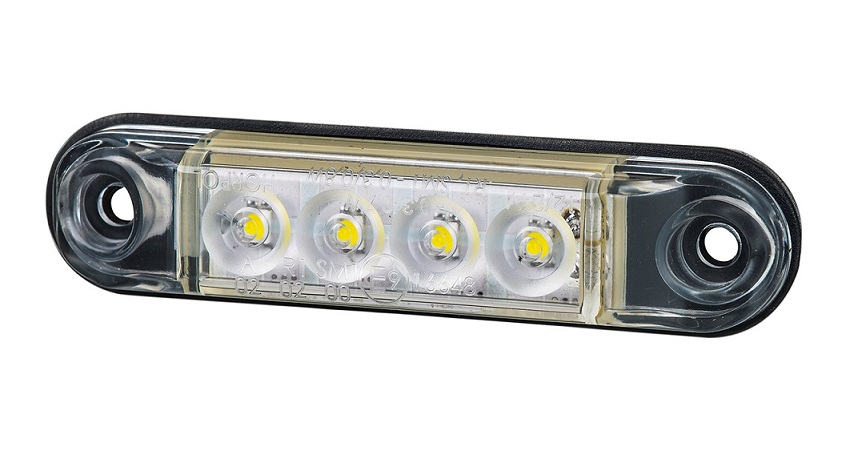 Svítilna poziční 12V/24V 4xLED SLIM 0,3W/0,7W bílá, kabel 0,5m