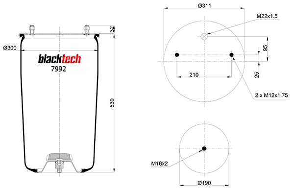 Vlnovec pérování - bez zvonu BPW typ-36,MERCEDES 881