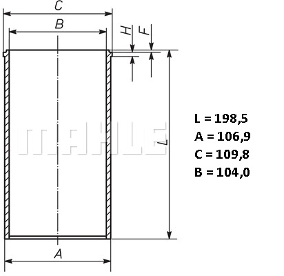 Vložka válce 104mm IVECO E.Cargo motor 8040/8060.25/45
