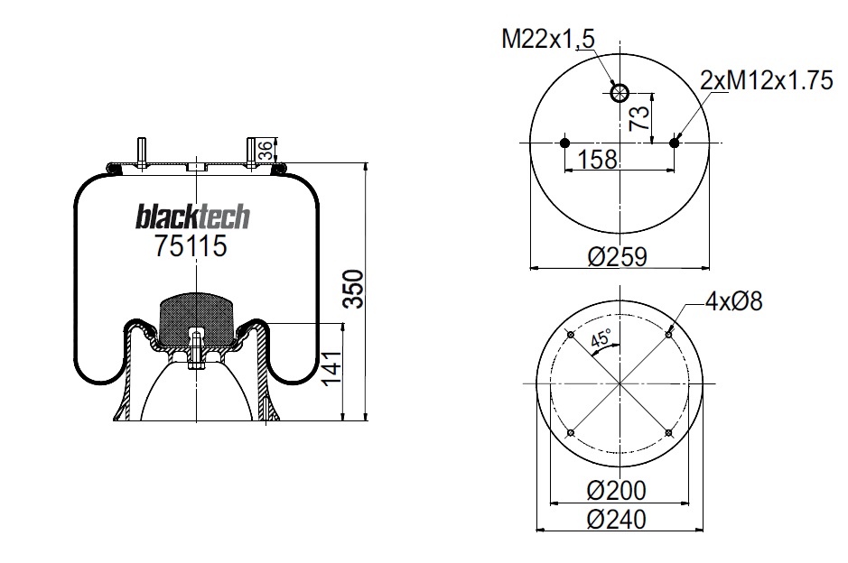 Vlnovec pérování RML75115CP plastový zvon SAF 2618