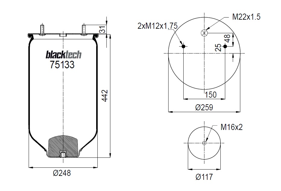 Vlnovec pérování - bez zvonu SAF 2619V 