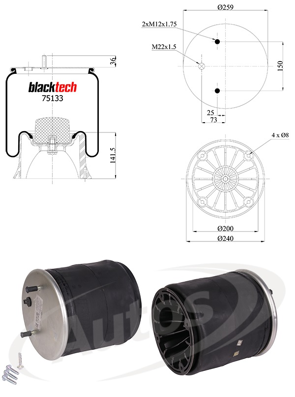 Vlnovec pérování kompletní - plastový zvon SAF 2618V 