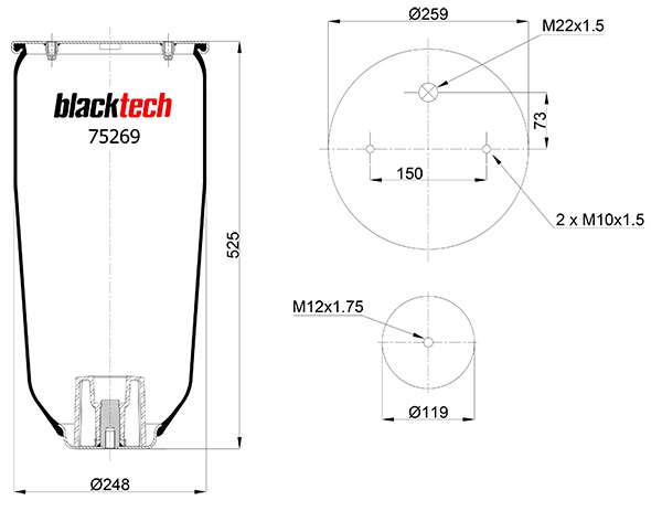 Vlnovec pérování RML75269 bez zvonu SCHMITZ, SAF