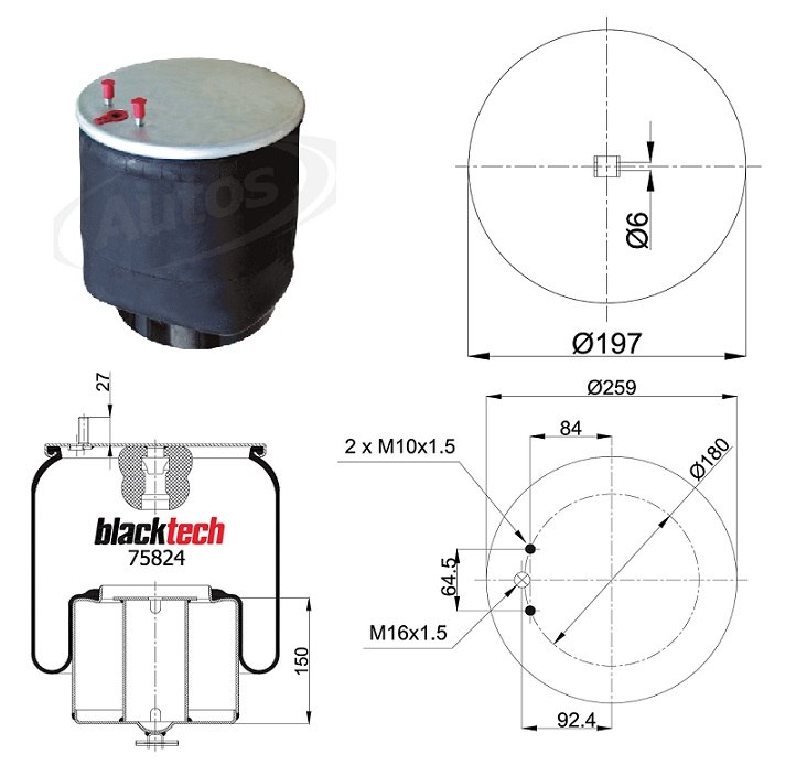Vlnovec pérování kompletní  - železný zvon ZN VOLVO FH12