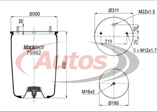 Vlnovec pérování - bez zvonu BPW typ 36K