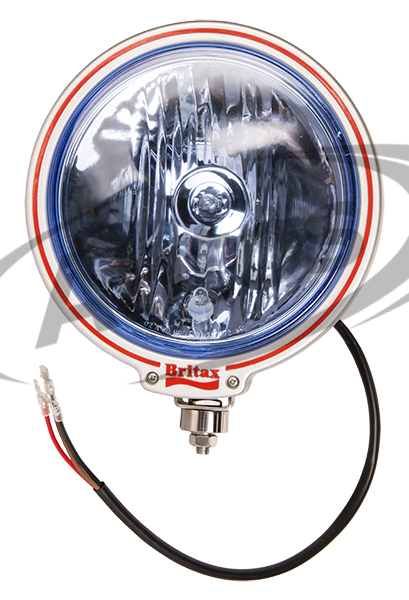 Světlomet dálkový kulatý 225 12V/24V/H3 modrý s pozičním světlem BRITAX