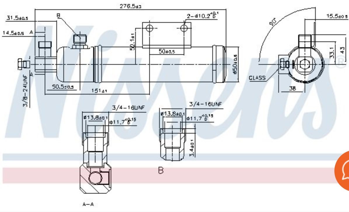 Vysoušeč klimatizace MAN TGA,TGX F2000, MERCEDES Actros 