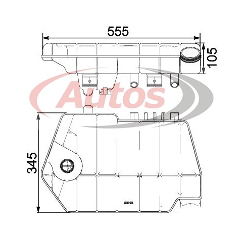 Nádrž expanzní 555x345x105 DAF XF105 410/460/510