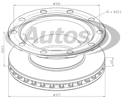 Kotouč brzdový 377x45x160 BPW SKH/SB3745, SKHBF 9010 Eco Plus 