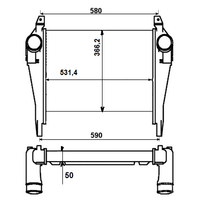Chladič vzduchu 531x366x50 Intercooler IVECO E.Cargo Tector 