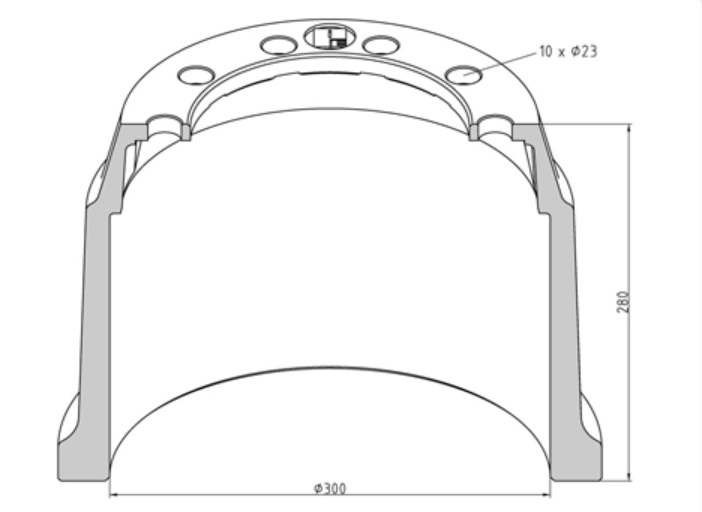 Buben brzdový 300x280 SAF WRLZM, WRZM, SKRS 9030