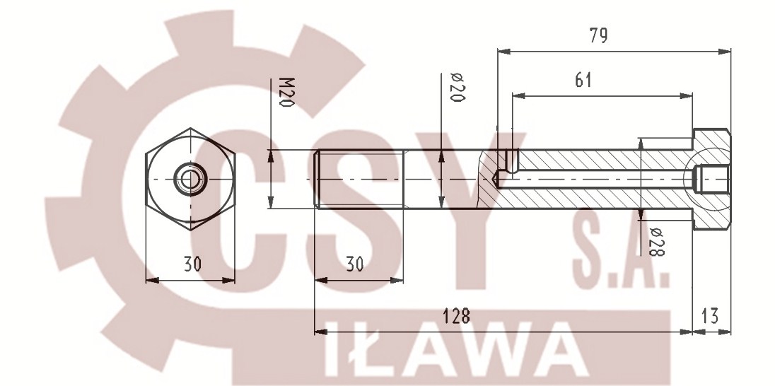 Šroub zadního oka předního pera VOLVO FL 6