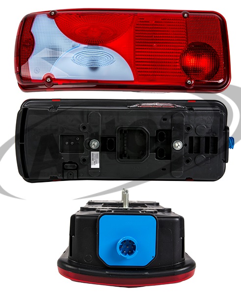 Svítilna zadní 7-dílná s osvětlením SPZ a zásuvkou L MAN TGA, TGL