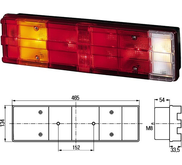 Svítilna zadní 6-dílná se zásuvkou L/P MERCEDES Atego
