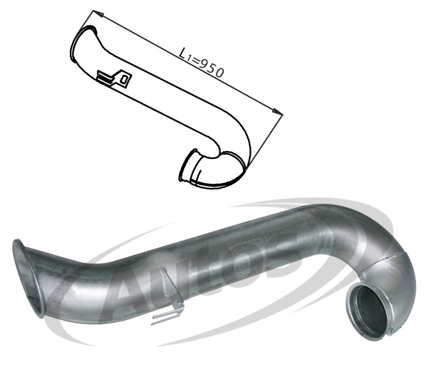 Trubka výfuku koncová 950mm DAF 95XF 4x2 380-480HP
