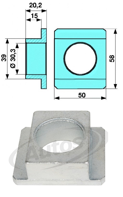 Podložka třmenu pera 50x58x20,2 /30,3 BPW