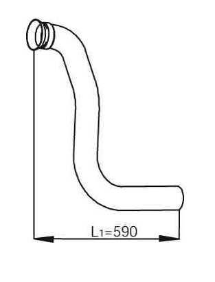 Trubka výfuku vstupní 1. díl 590mm MERCEDES Atego Low Cost
